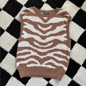 Animal Print Sweater Vest